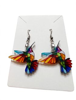 Colorful Hummingbird Dangle Earrings