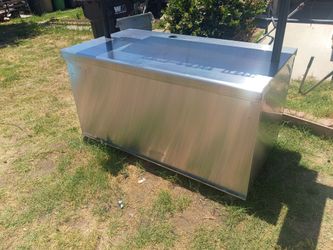 Stainless steel cart with built-in electrical and signage