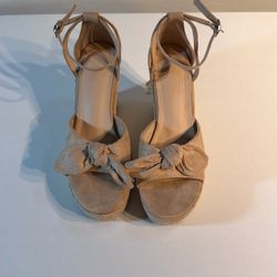 Women’s Espadrille Wedge Sandals – Size 8 – Neutral Beige – Summer Style