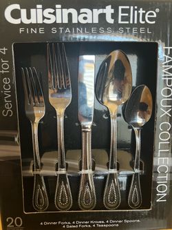 New Cuisinart Elite Fampoux 20 Piece Flatware