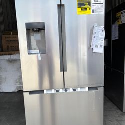 BOSCH 100 Series French Door Bottom Mount Refrigerator 36'' Stainless steel (with anti-fingerprint), Total No Frost