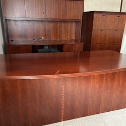 Beautiful Mahogany Veneer Office Suite By National Office Furniture 