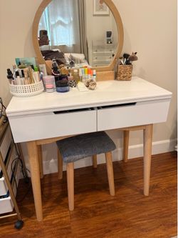 Vanity with stool