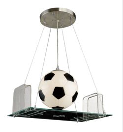 Elk Lighting Goal! Goal! Goal! Soccer Field 1-Light Satin Nickel Pendant