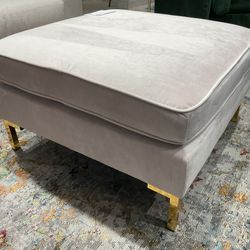 Ardent 31 Inch Performance Velvet Ottoman, Pink