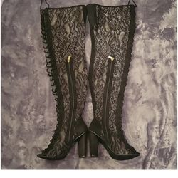 Brand New, Never Worn Thigh High High Heel Boots By Bamboo