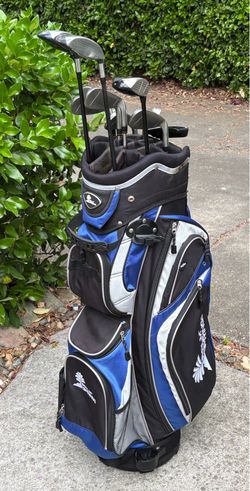 Left-Handed TaylorMade Burner SuperSteel iron set (Mizuno 3w/5w+Callaway X 3hybrid+5i-pw+putter+cart bag)