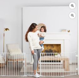 Regalo Super Wide Baby Gate and Play Yard, 56-144 in, White, Ages 6-24 Months