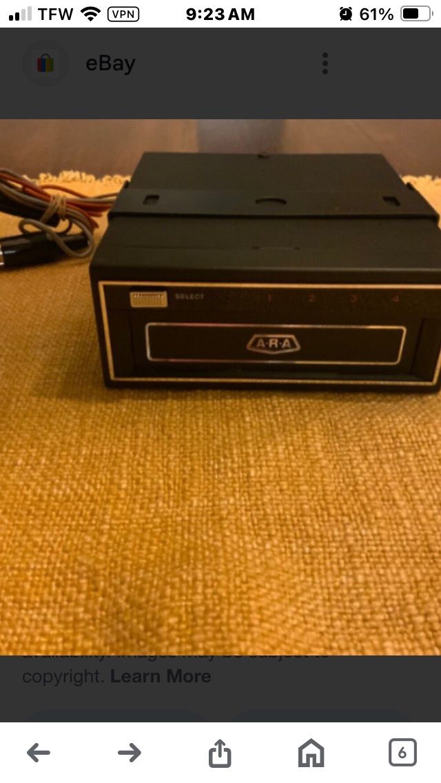 Vintage In Box 8-track Tape Player