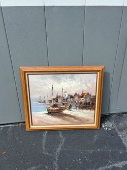 Two Antique Oil- on -canvas