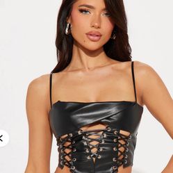 Faux Leather Corset Top