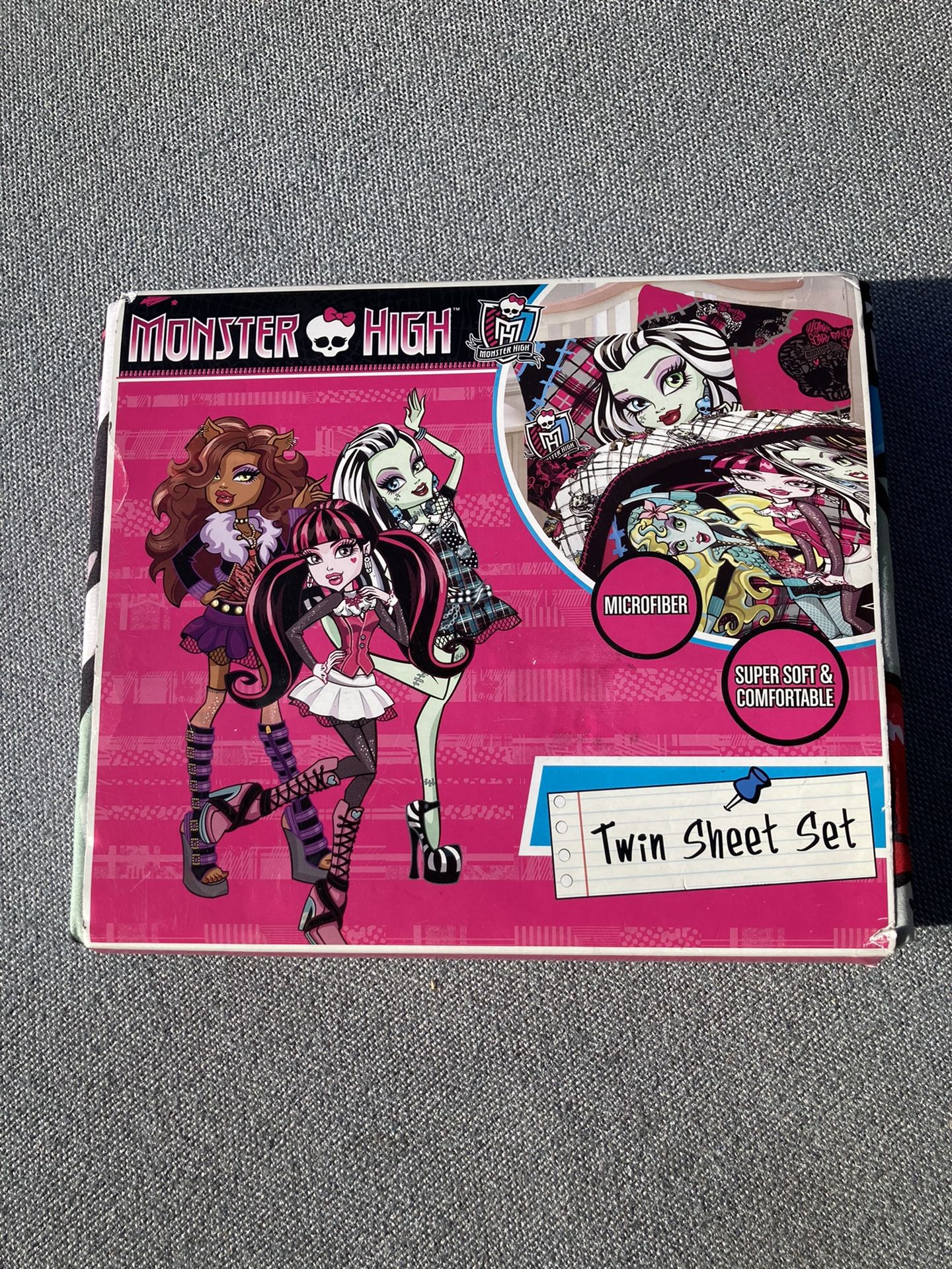 Monster High Twin Bed Sheet And Pillow Case