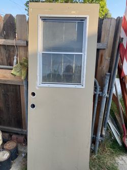 Steel Garage Exterior Door with Window 30 x 79