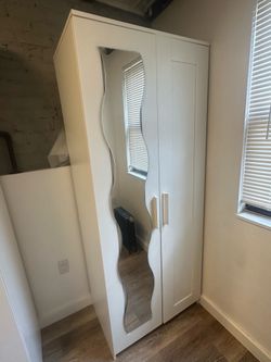 Closet with a mirror
