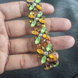 Rhinestone Flower Stretchable Bracelet 