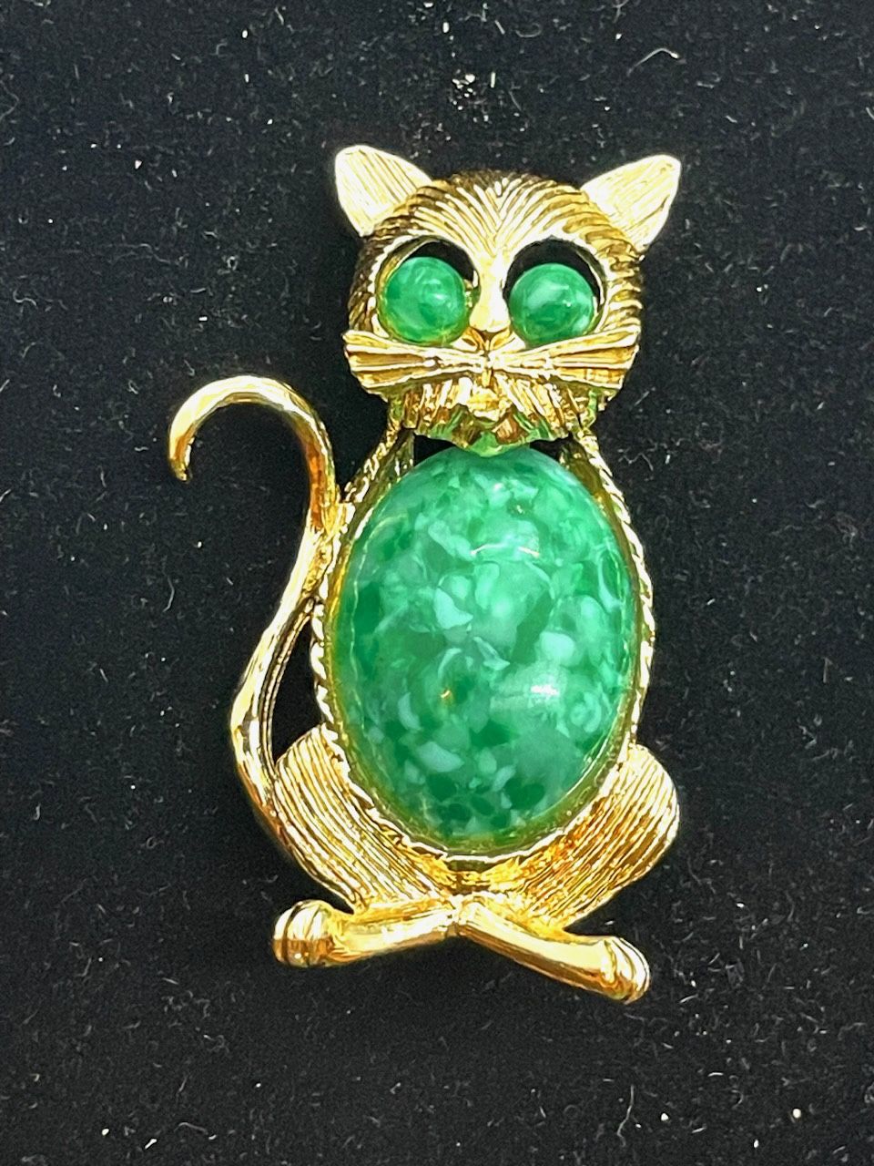 Vintage Gerrys Jelly Belly Cat Brooch