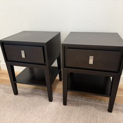 (2) West Elm Niche Chocolate Nightstands 