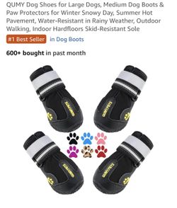 Qumy Dog Shoes-Size 5