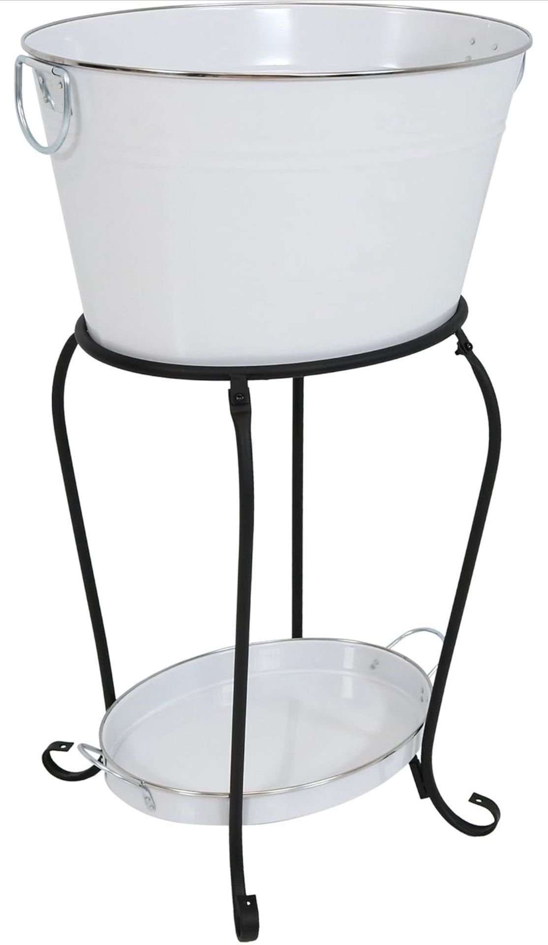 Large Ice Bucket Beverage Holder with Stand and Tray,