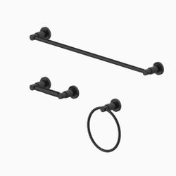 New JACUZZI DUNCAN MATTE BLACK 3PC HARDWARE SET