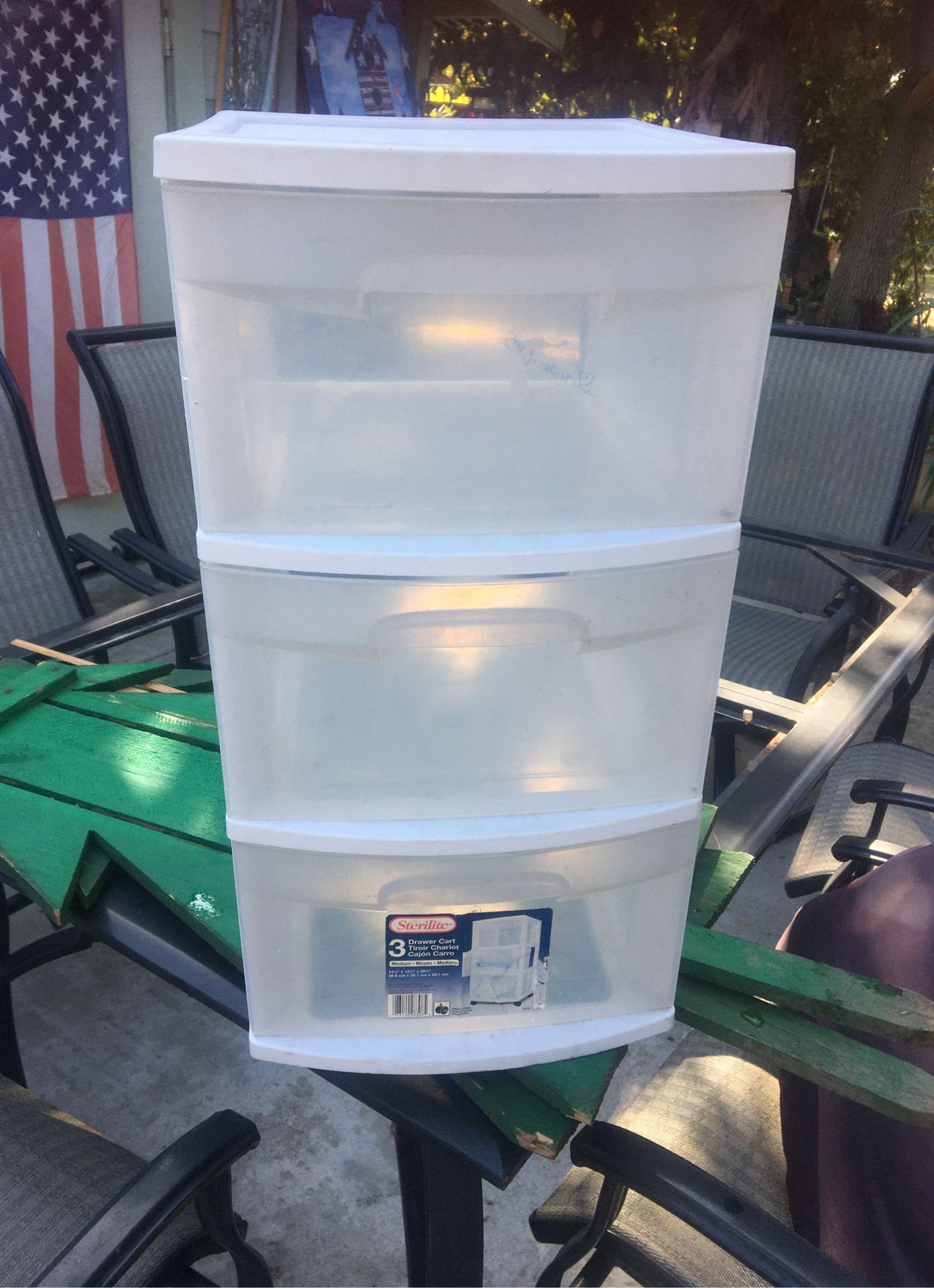 Plastic drawers 14 1/2 Inches L 12 deep 25 tall $6