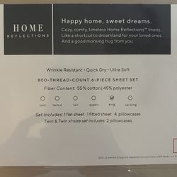 Poly Cotton King Sheet Set 800 Thread Count $50 Brand New in pkg 4 Pillow cases Color is Tan