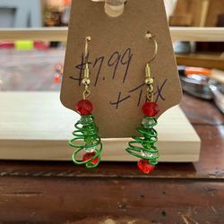 Homemade Christmas Tree Earrings