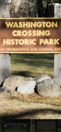 Antique Print.  Washington’s Crossing.  