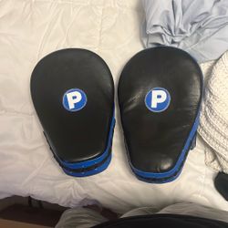Pro Boxing Deluxe Focus Mitts Black and Blue trim