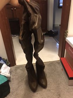 Brown Thigh Boots Size 9- $30