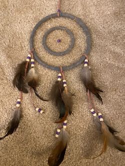 Handmade Dream Catcher with Feathers and Beads