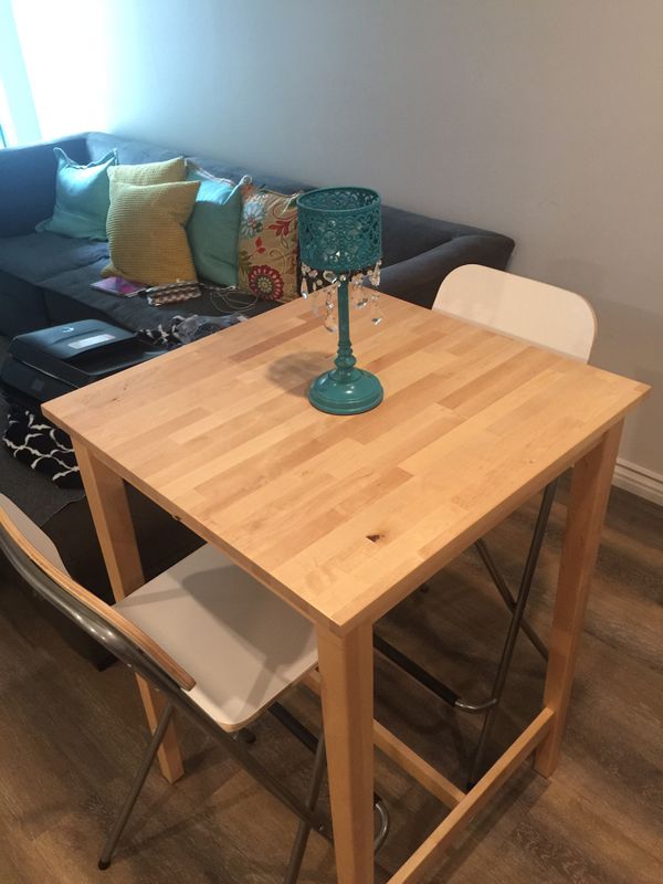 IKEA counter Highs table with two chair for Sale in Los Angeles, CA - OfferUp