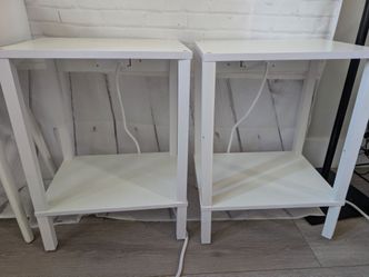 2 White end tables/ nightstands