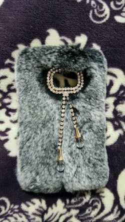 Samsung Galaxy S6 Edge Fur & Rhinstone Cellphone Case $9