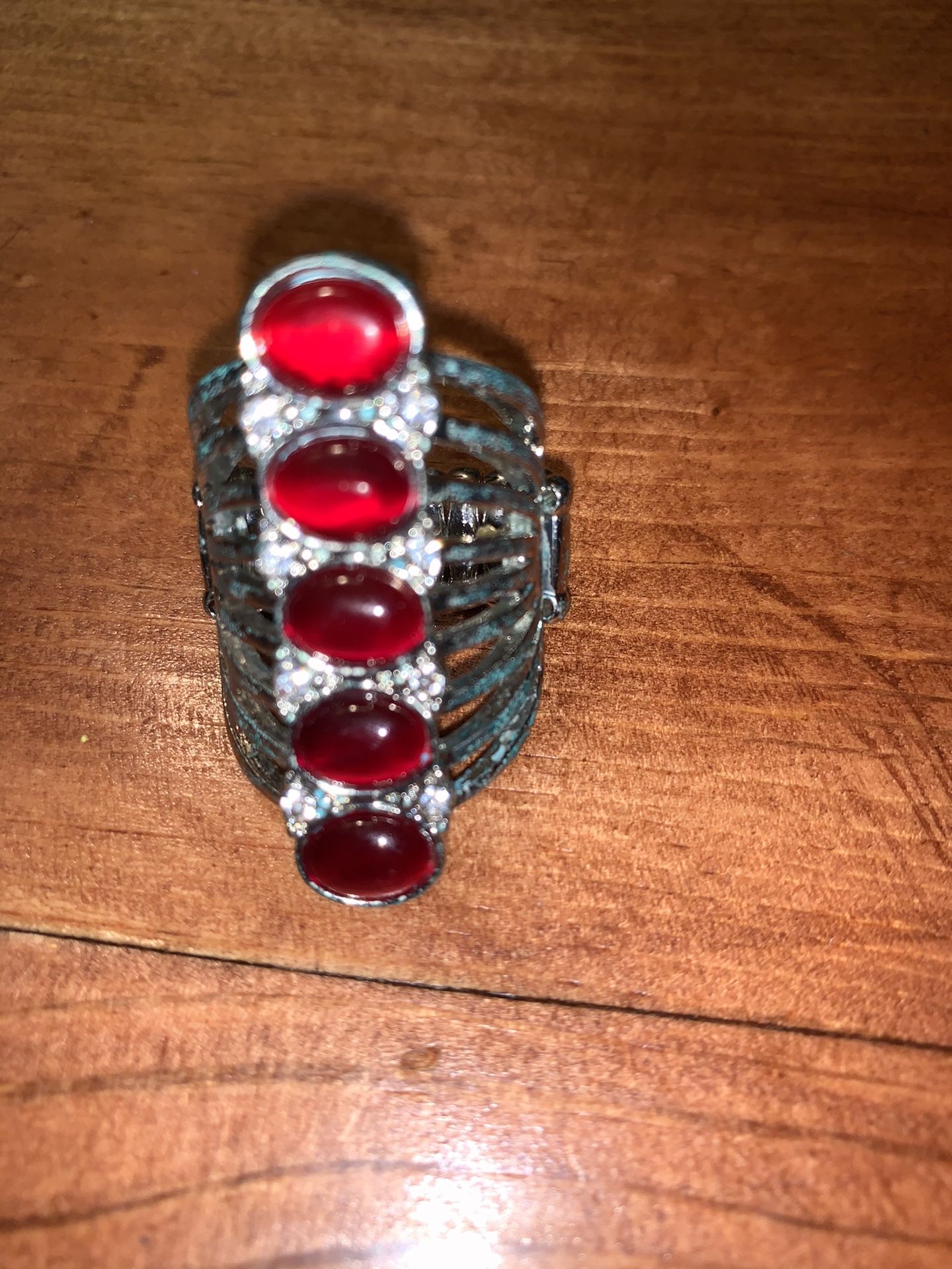 Red moonstone ring