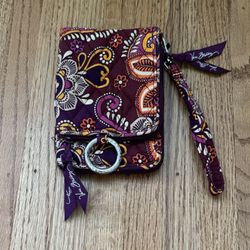 Vera Bradley Sunset Safari Double ID Wristlet Wallet Zip Clutch