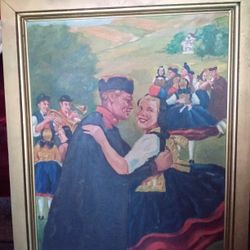 Antique German Folk Art Painting