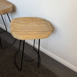 WOODEN AND METAL STURDY BAR STOOLS // high counter stools  2 