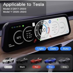 27) 9.6" Heads Up Display for Tesla Model Y & Model 3 - Wireless CarPlay & Android Auto, Ultra-Thin Screen with Front Camera, 