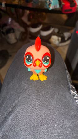 Littlest pet shop G7 #164 Orange and Teal rooster
