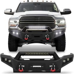 Pofenze Ram 2500 Front Bumper For For 2019-2025 Dodge Ram 2500/3500 Pickup Truck Bumper For Ram W/Winch Plate D-Rings And License Plate Bracket