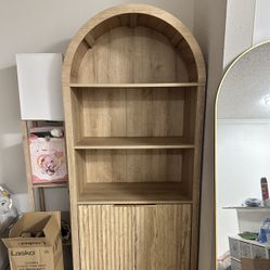 New Natural Light Oak Color Bookshelf Cabinet with underneath storage 