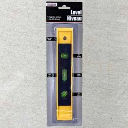 NEW professional 3-vial 9" plastic torpedo magnetic bottom bubble level measuring tool nivel de caja