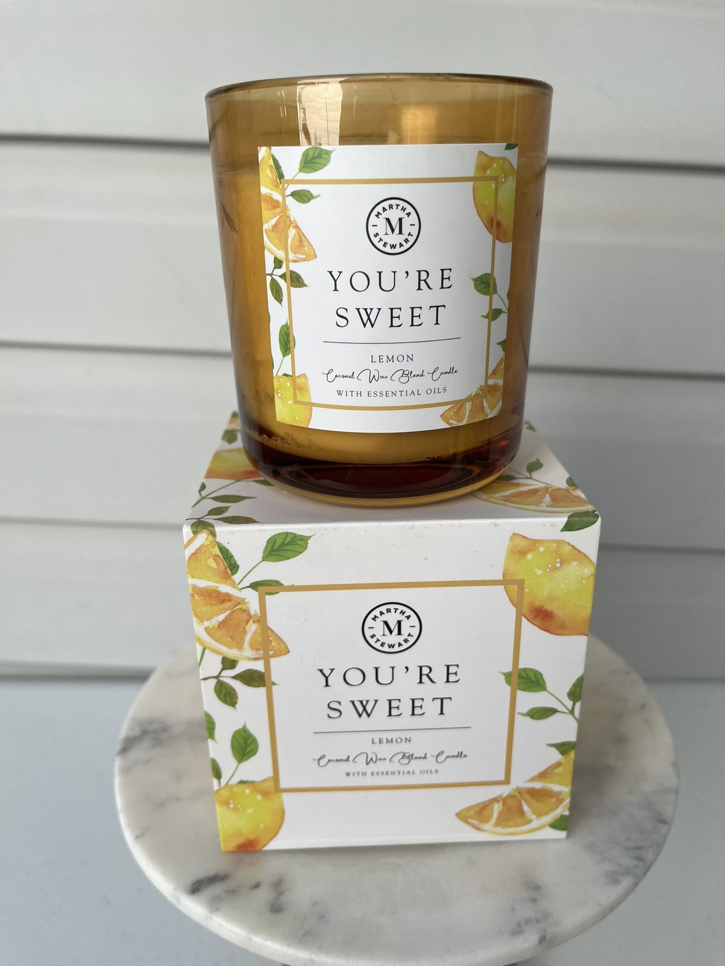 NEW 🍋 Martha Stewart You’re Sweet Lemon Coconut Wax Blend Candle With Essential Oils