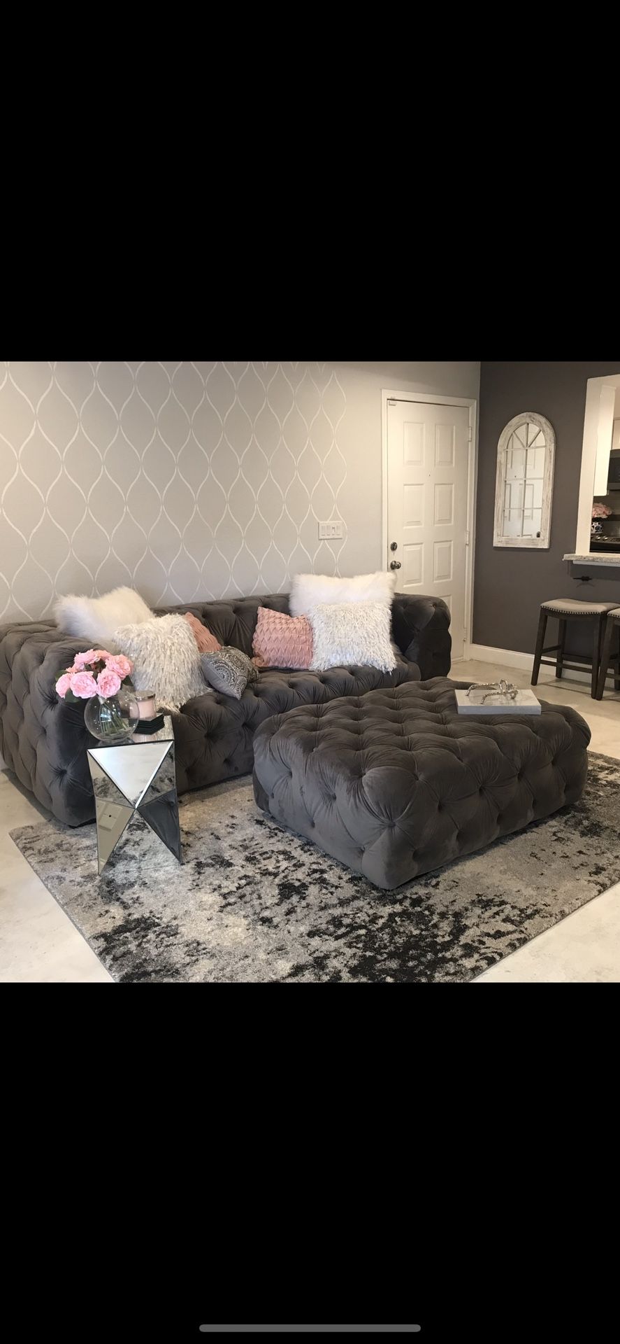 Tuft Sofa and Ottoman