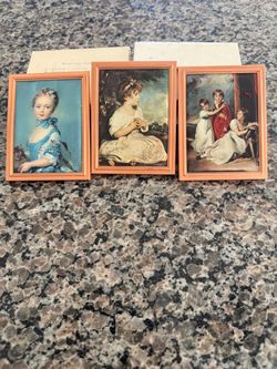 Vintage Miniature Framed Art Prints - Set of 3