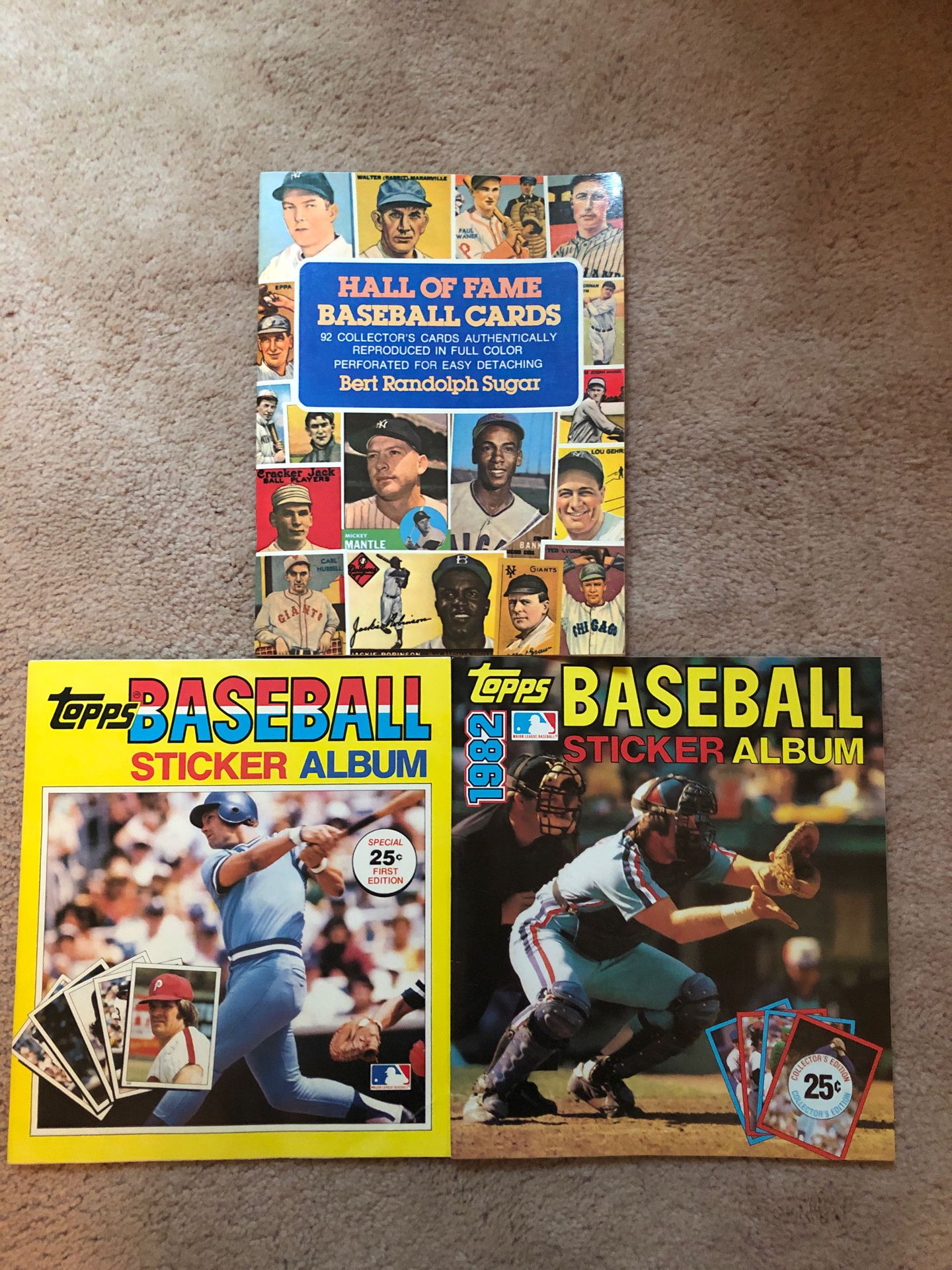 Baseball Items - Sticker Albums and Hall of Fame Reproduction Cards