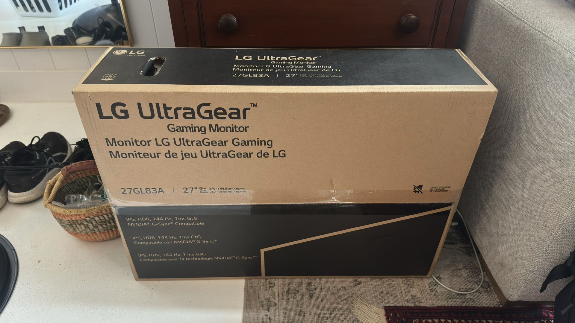 LG UltraGear 27” 27GL83A 144hz 1440p HDR IPS Monitor Screen Gaming Gsync
