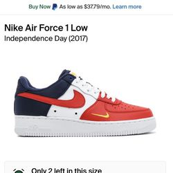 Nike Air Force 1 “Independence Day” QS Size 10.5