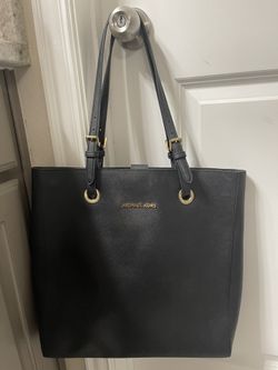 Michael Kors Original Saffiona Leather Handbag In Black